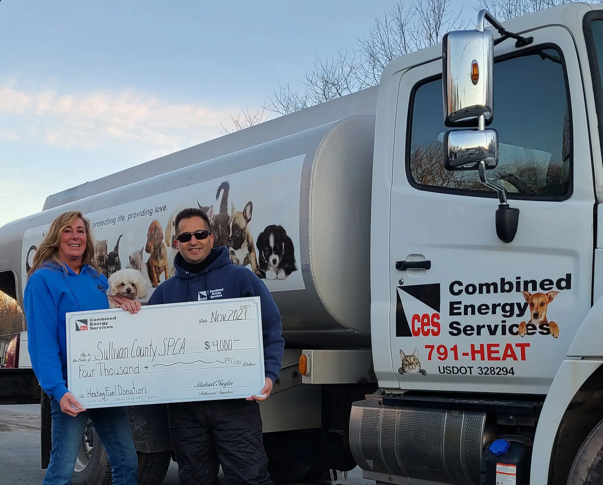 SCSPCA donation from Combined Energy Services 2021