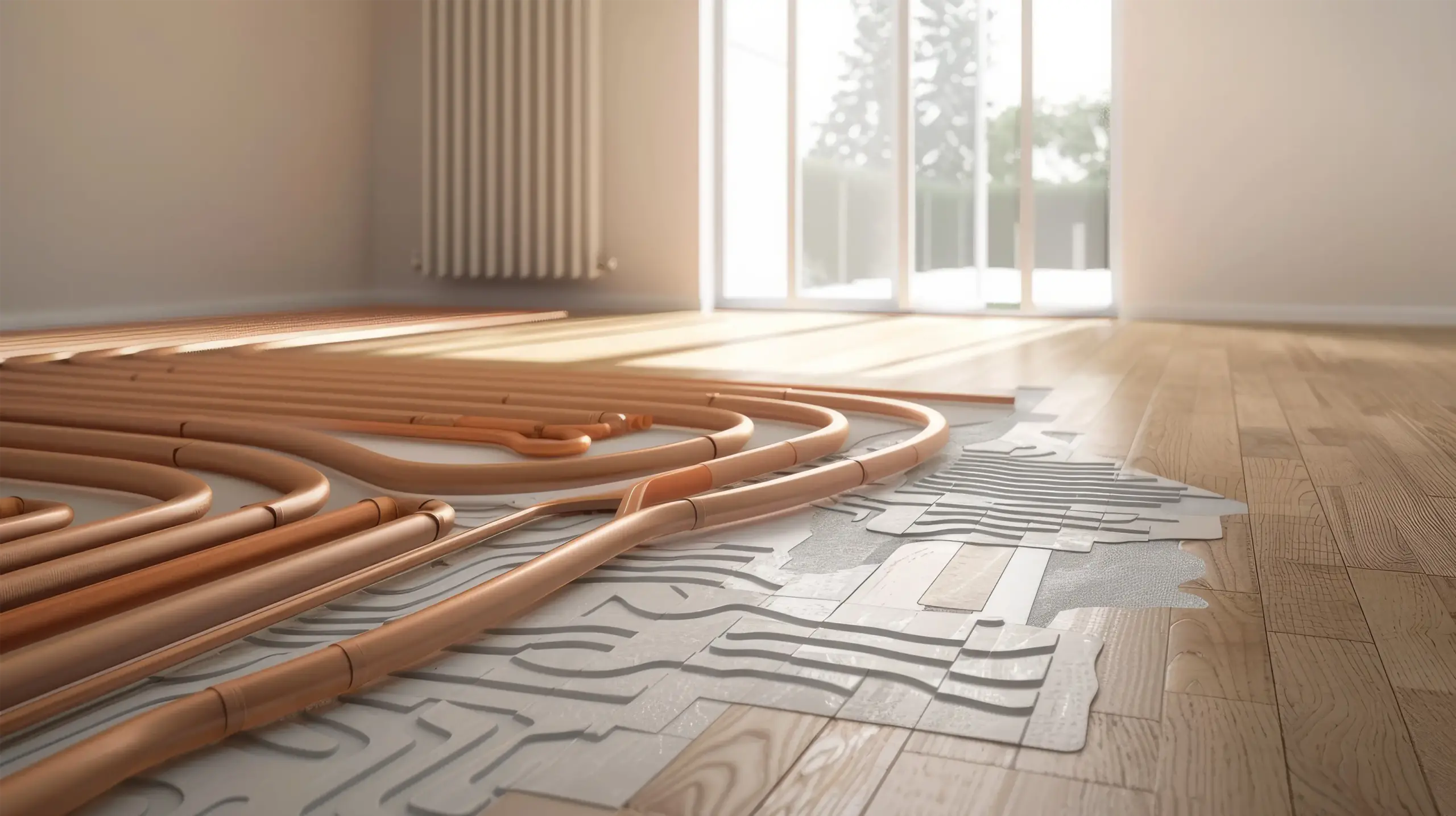 wood floor heating