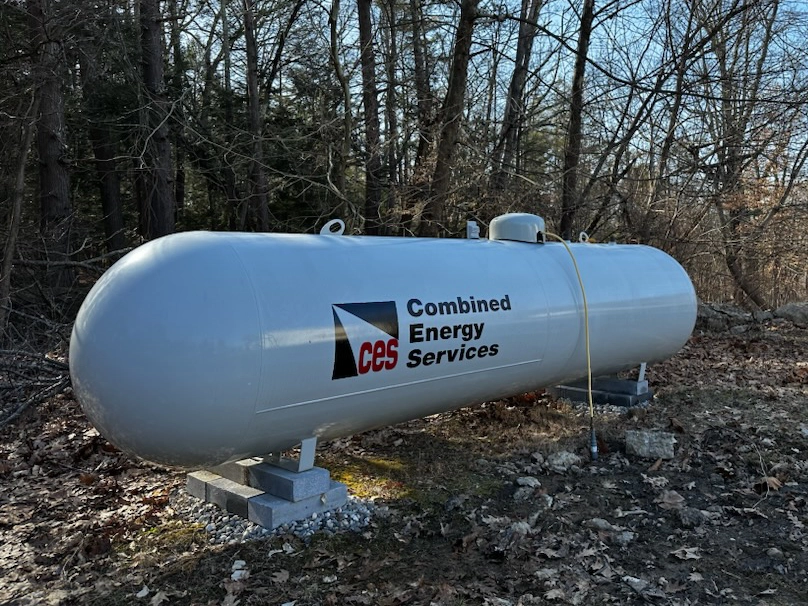 combined energy services fuel tank in woods