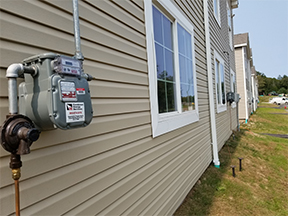 New metered gas on home copy Individual meter on each location makes for easy billing and no unsightly tanks